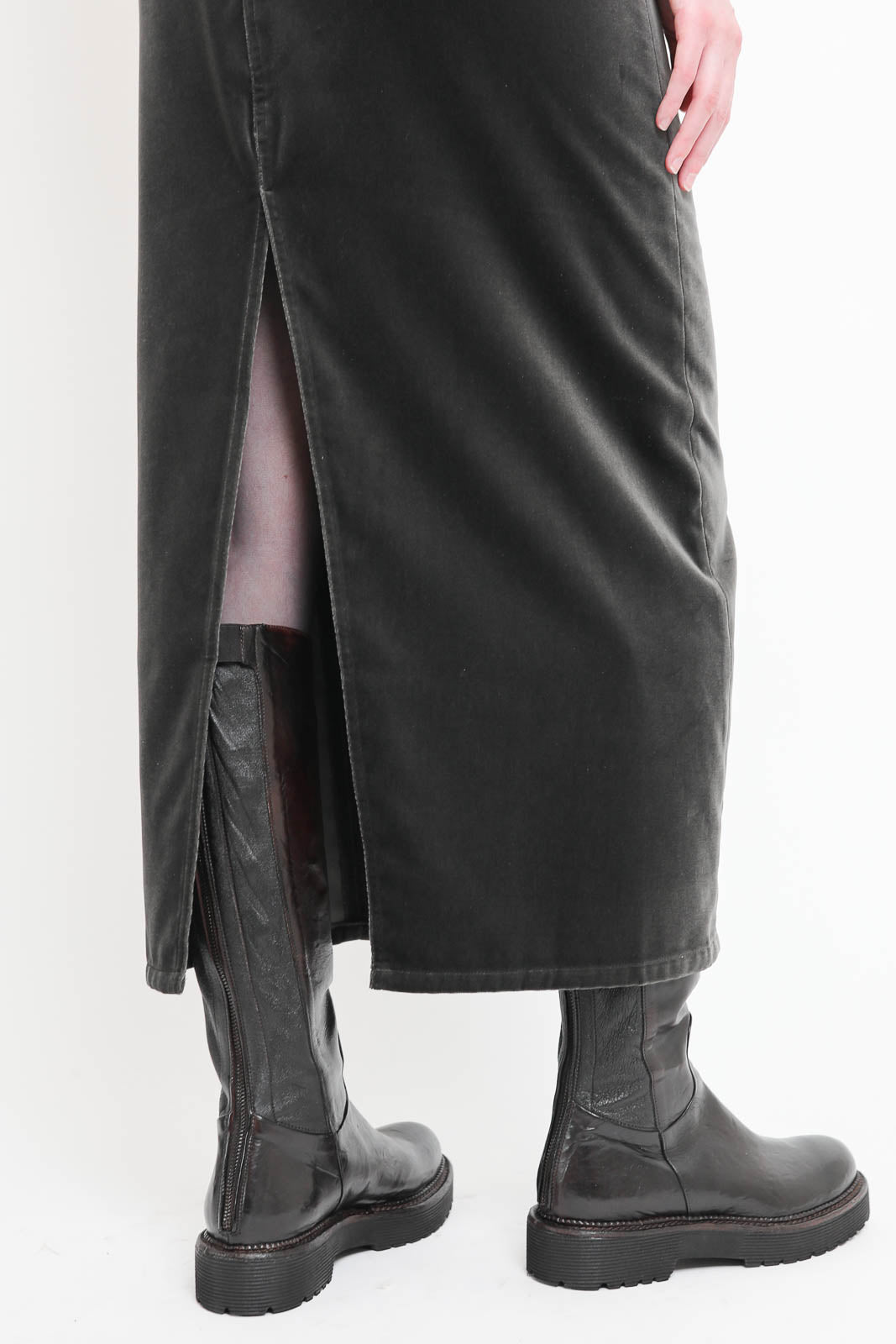 6397, Skirt in velvet in Mercury