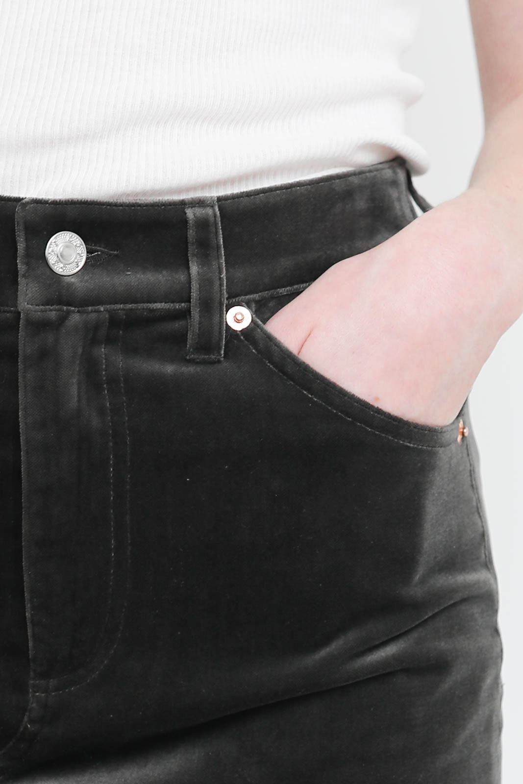 6397, Skirt in velvet in Mercury