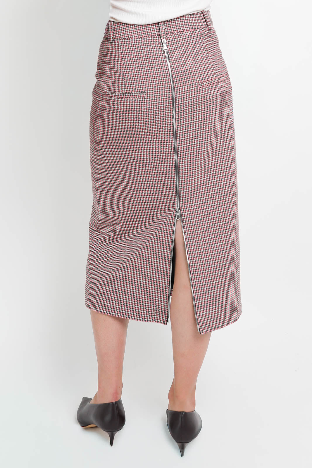 Tibi, Skirt Leon Check in Pink Multi