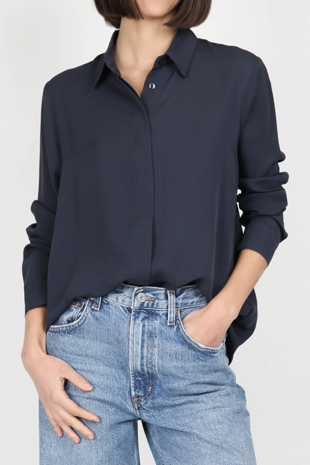 Mia blouse in Blue Grey