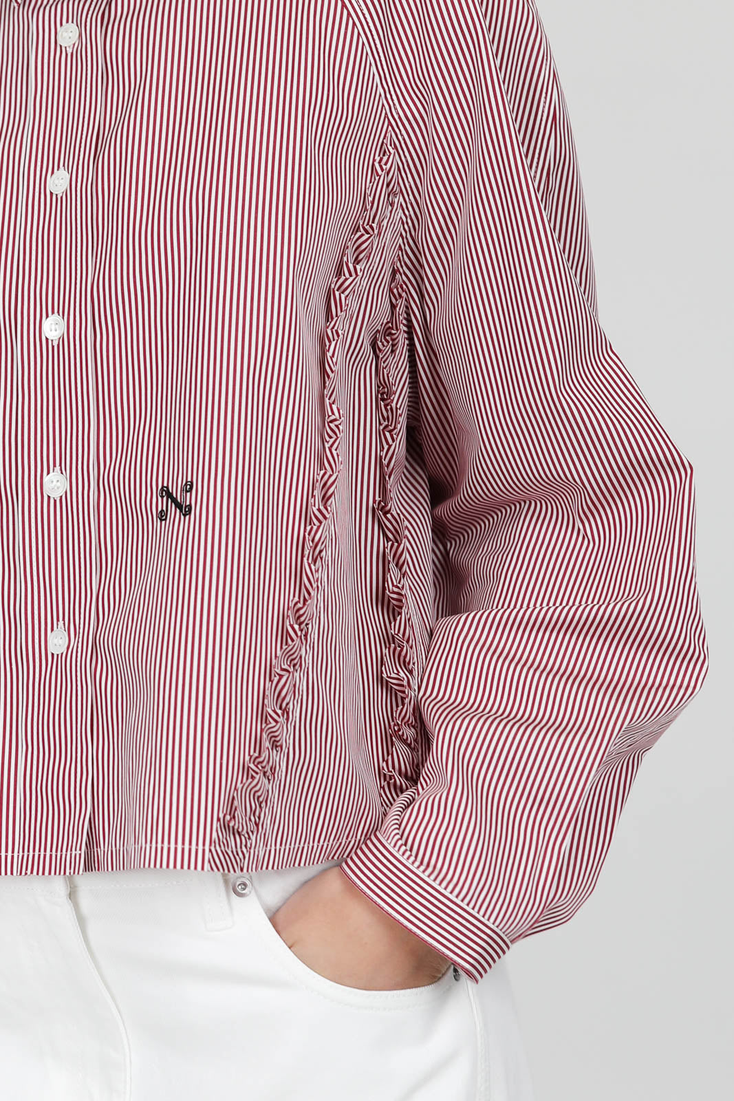 Moshi Moshi blouse in Burgundy Stripe