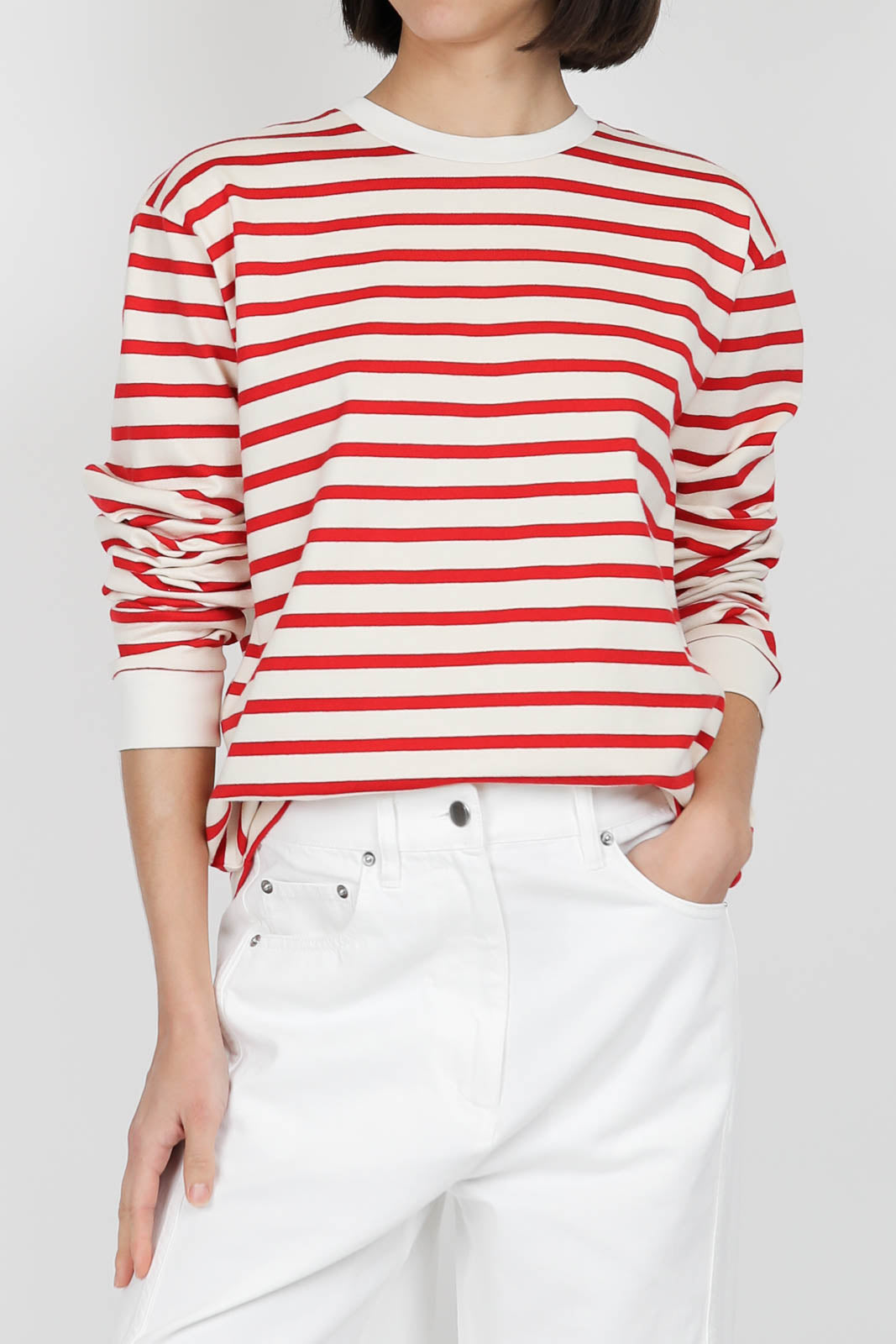 Perfect Crewneck long sleeve shirt in Red Multi