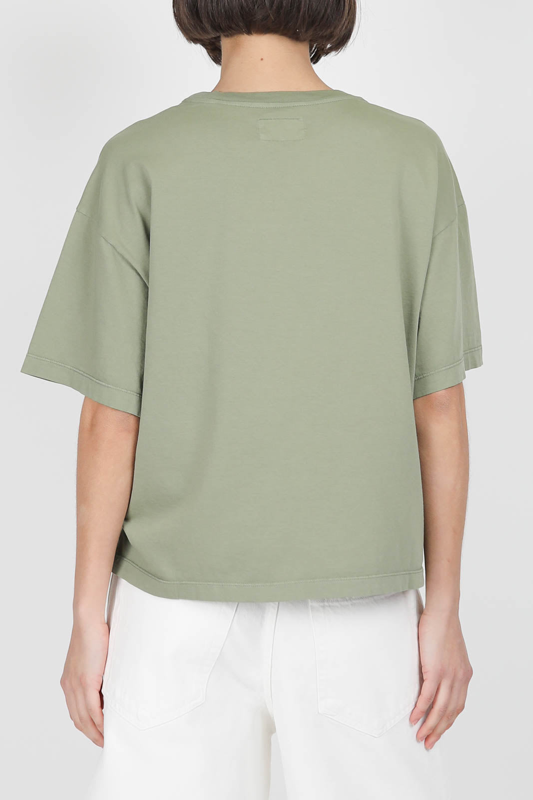Cotton T-shirt in sage