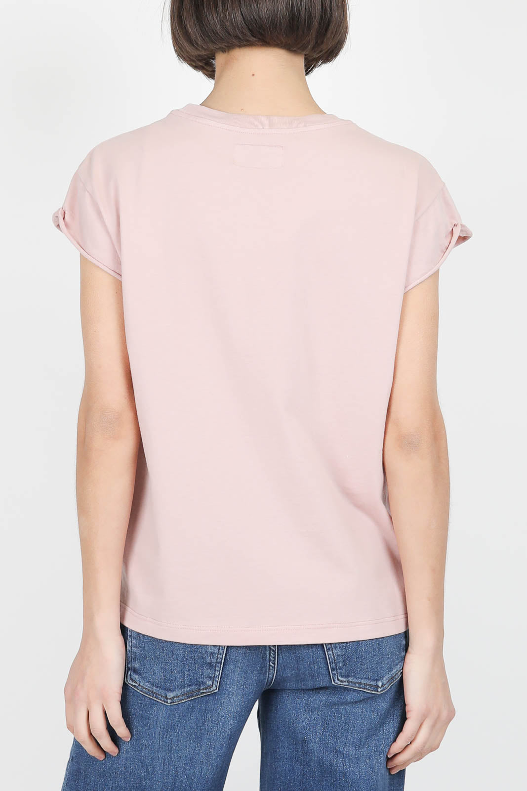 Cotton T-shirt in silver pink
