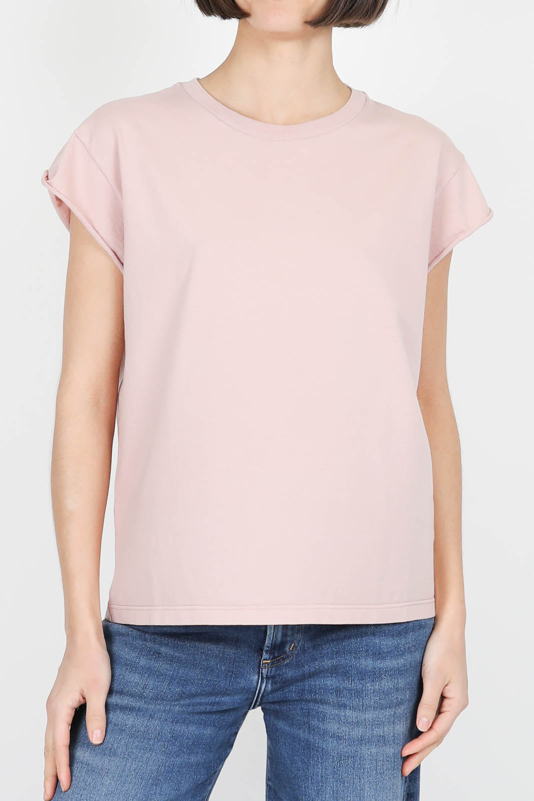 Cotton T-shirt in silver pink