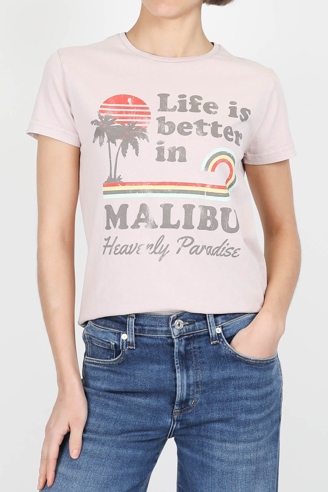 Malibu T-shirt in acid pink