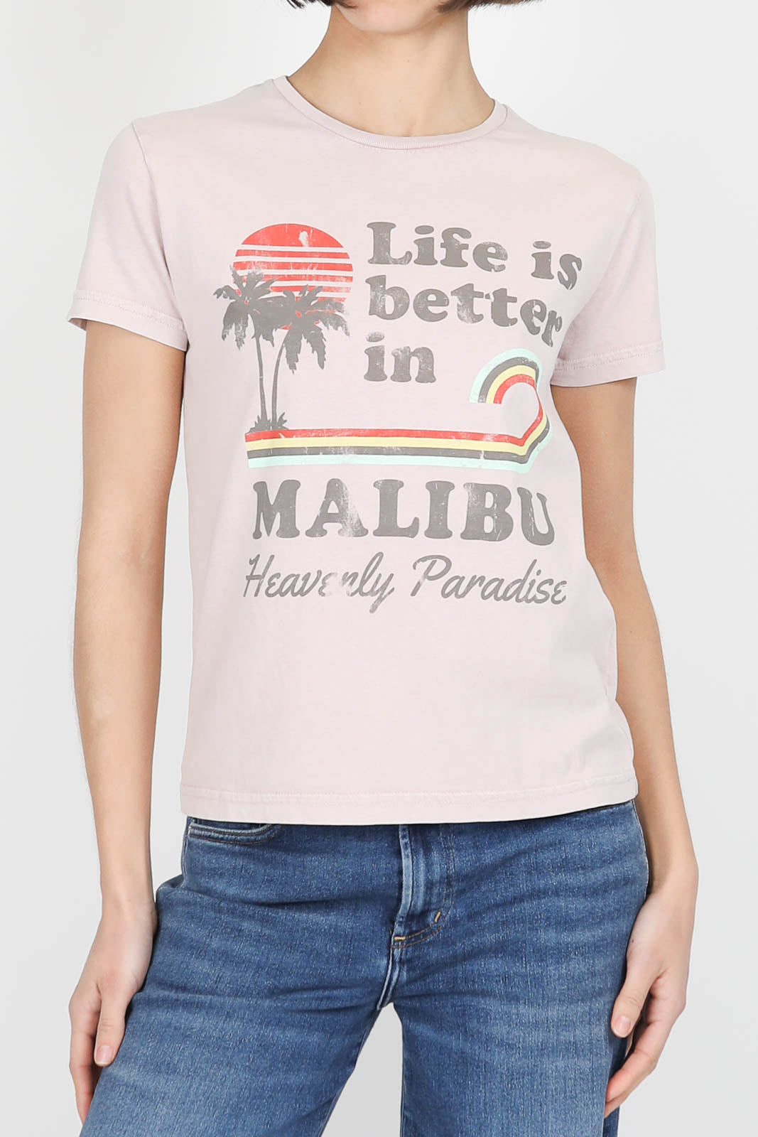 Malibu T-shirt in acid pink