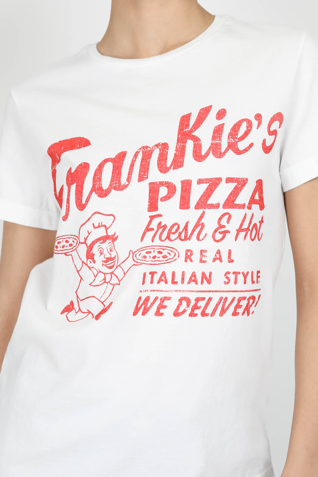 T-shirt Frankie's Pizza in Optic White