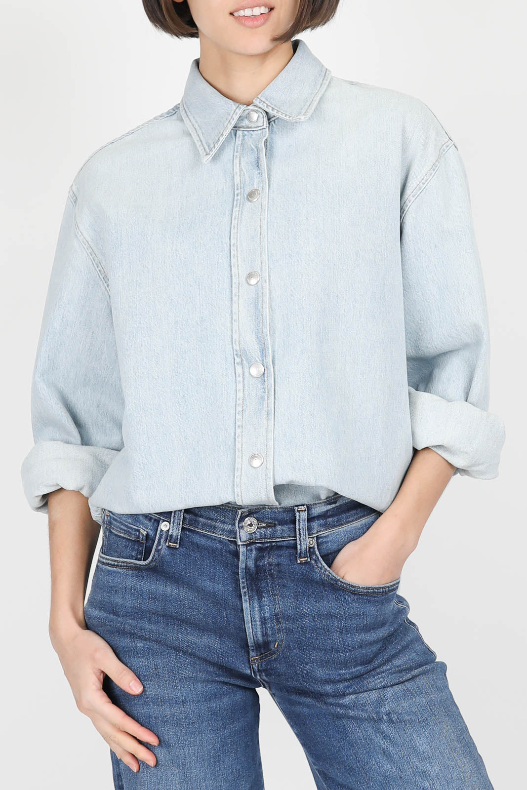 Laurel denim blouse in cluster