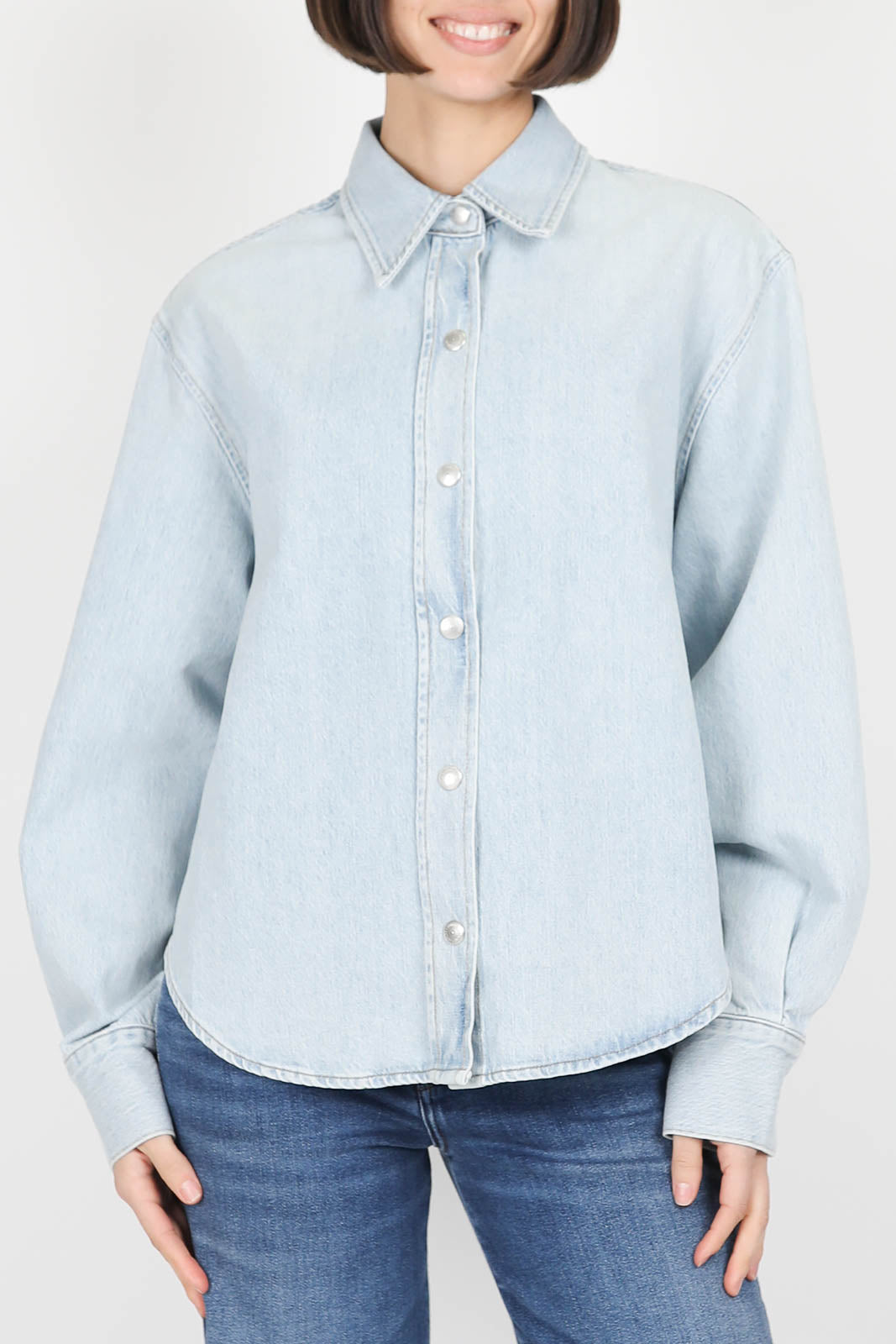 Laurel denim blouse in cluster