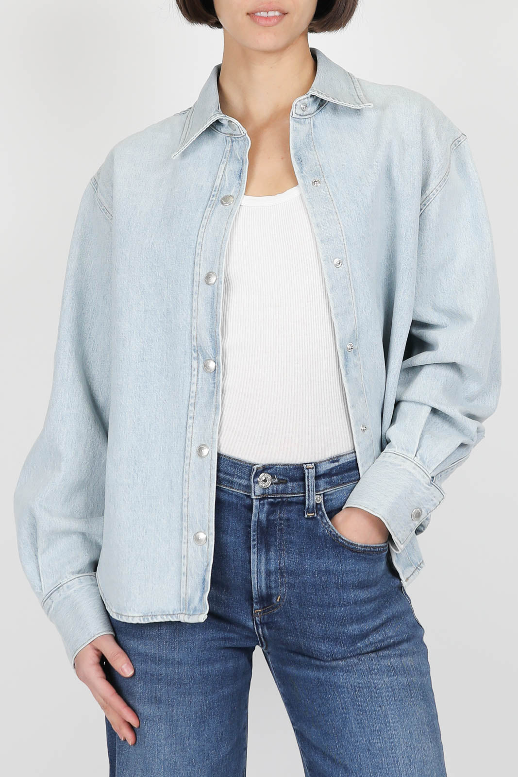 Laurel denim blouse in cluster