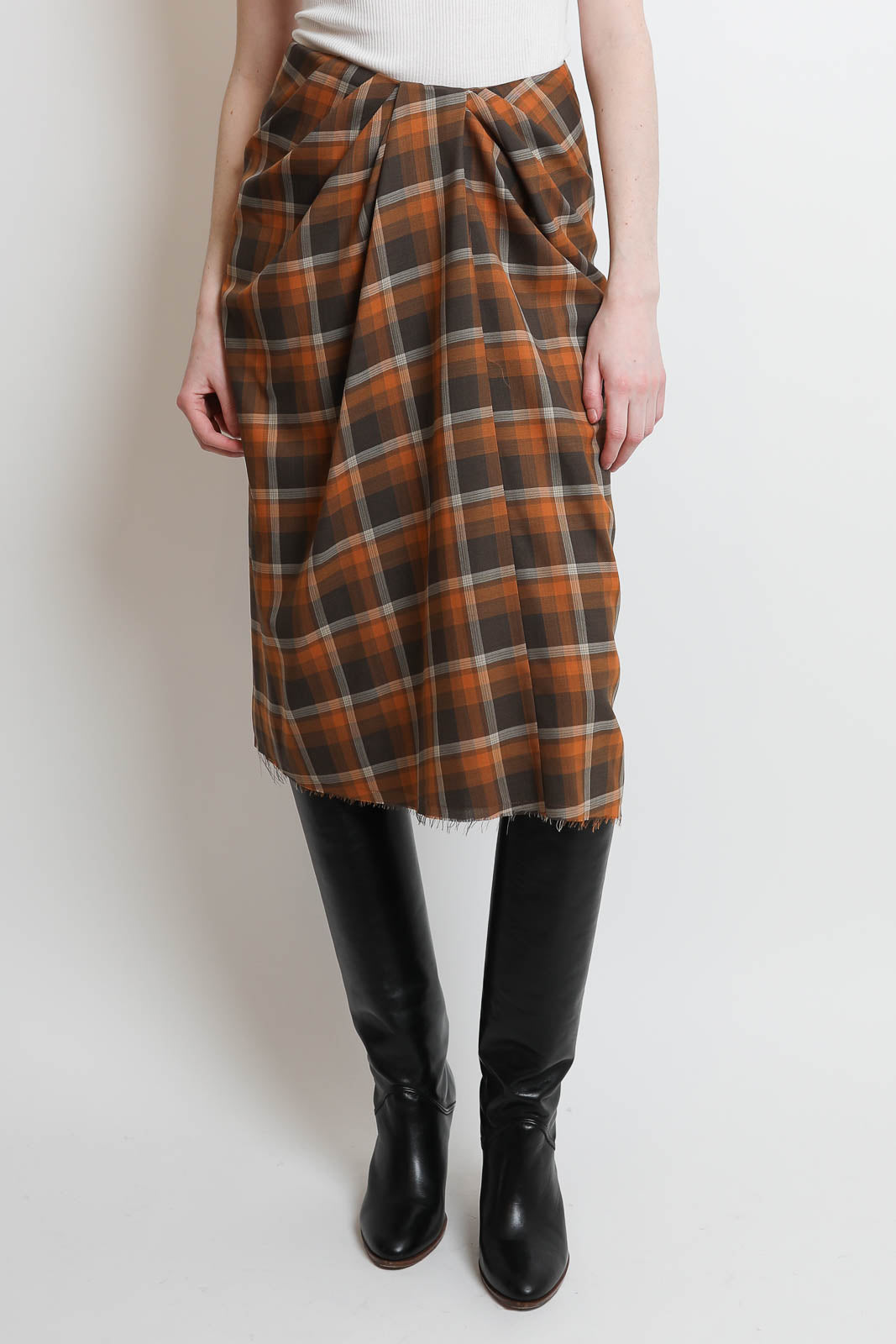 6397, Skirt Tartan Skirt in Red Skirt