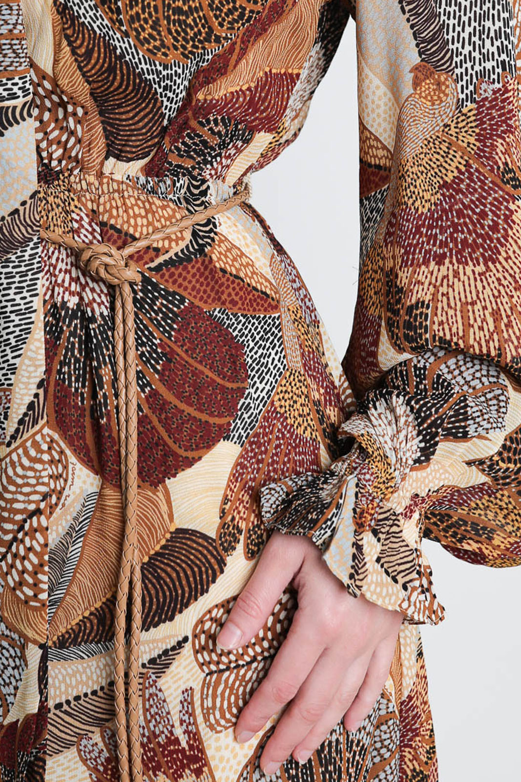 Farm Rio, dress Dotted Macaws in Cream