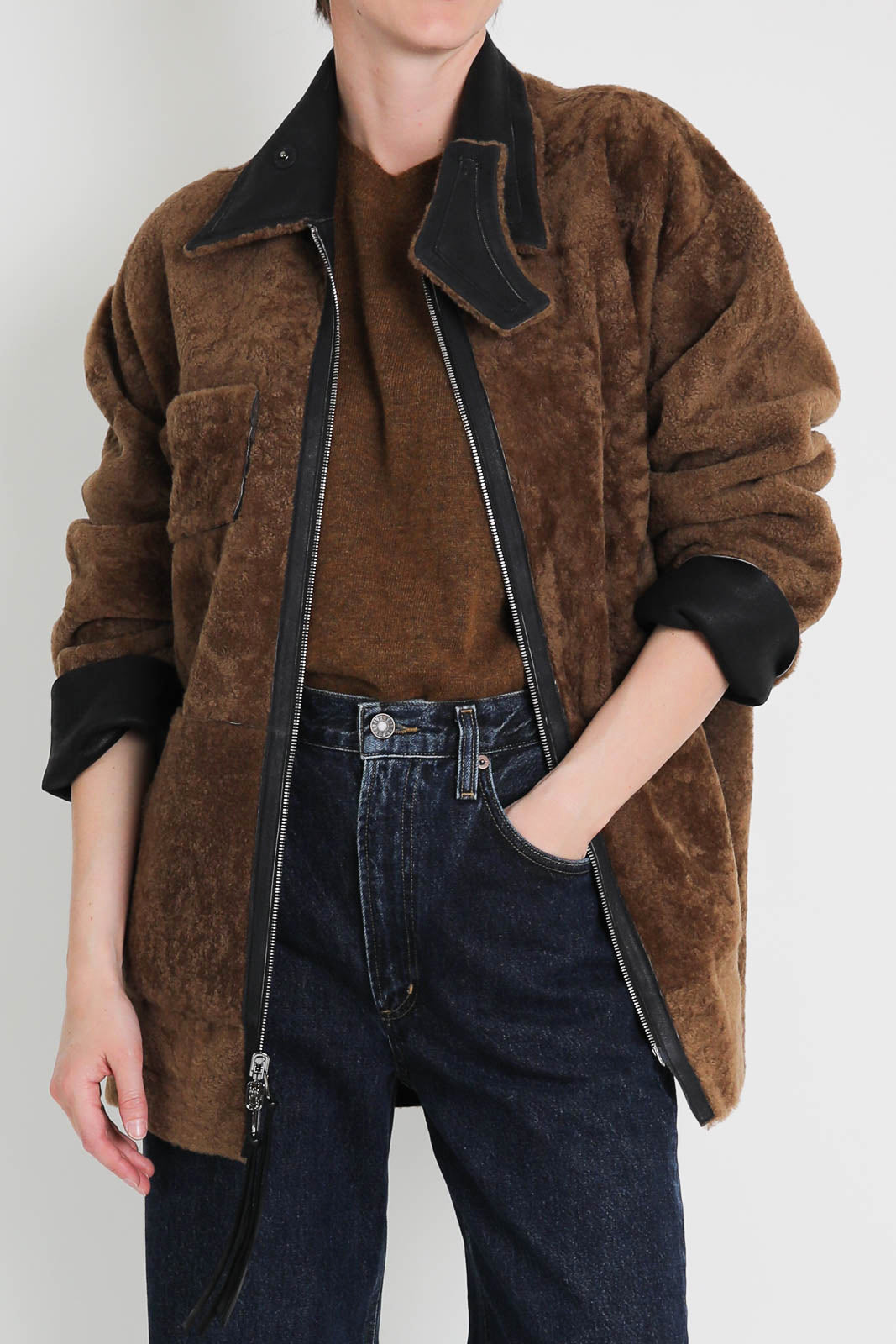 Arden jacket in black / ochre