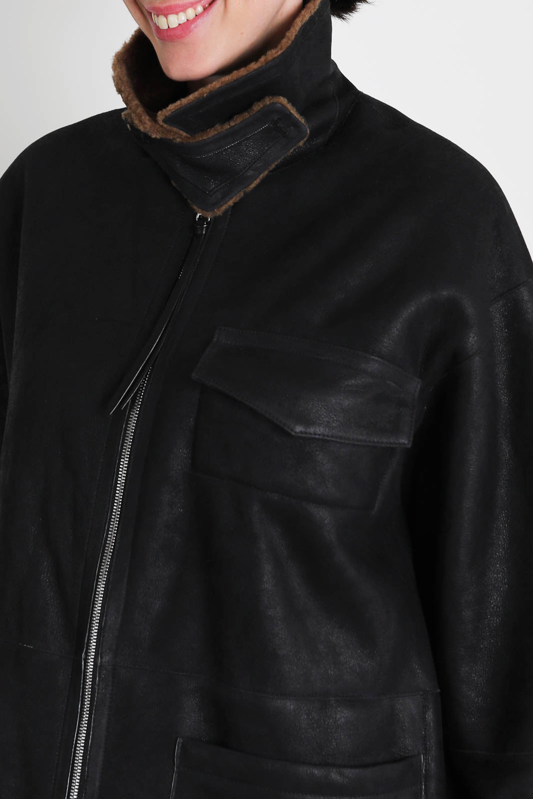 Arden jacket in black / ochre