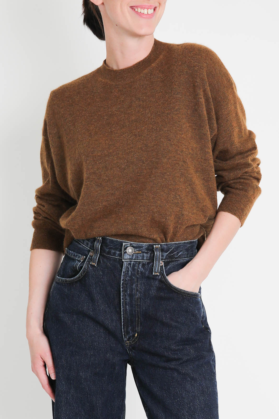 Pomandère, wool sweater in caramel