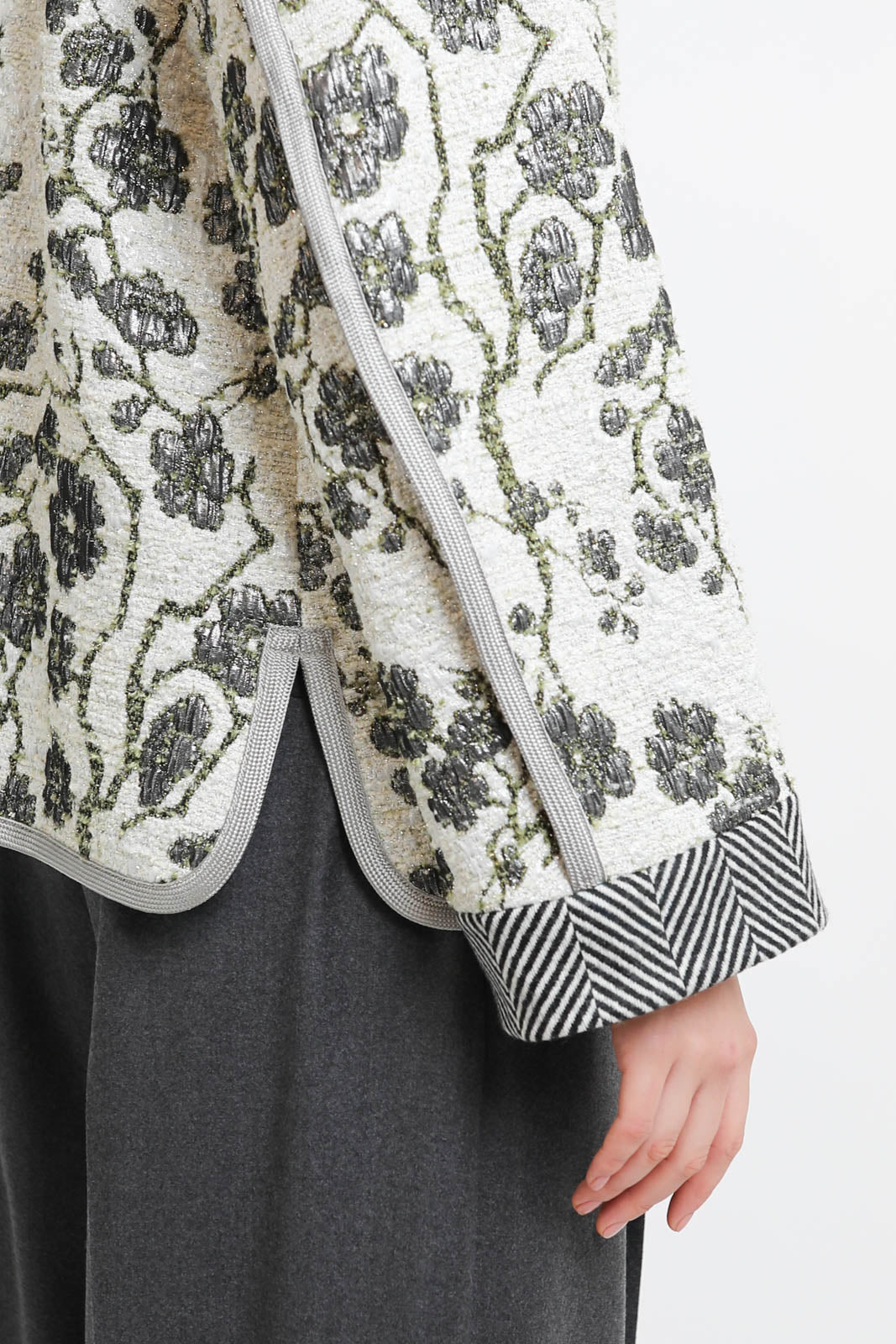 Forte-Forte, La Lune en Fleur jacket in Silvermoon