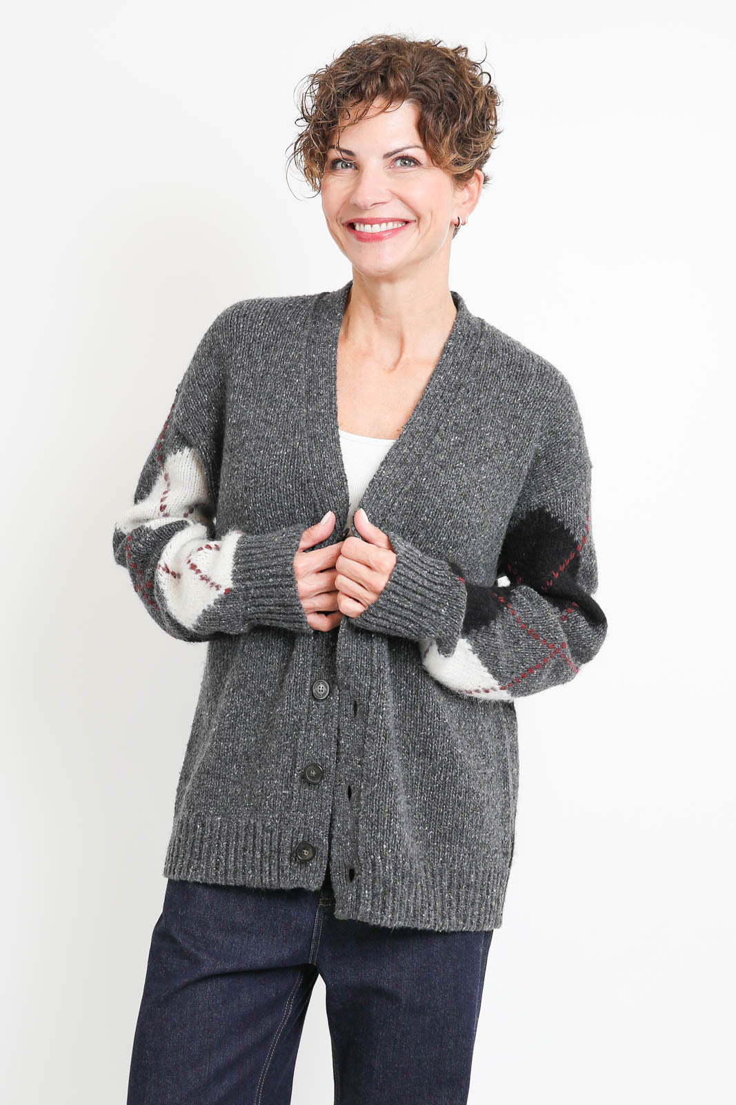 Atomo Factory, Rombi cardigan in gray