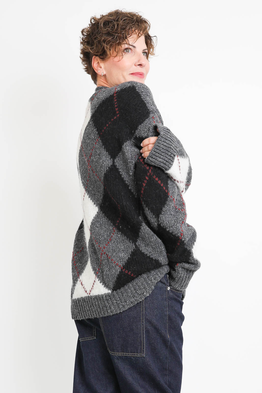 Atomo Factory, Rombi cardigan in gray