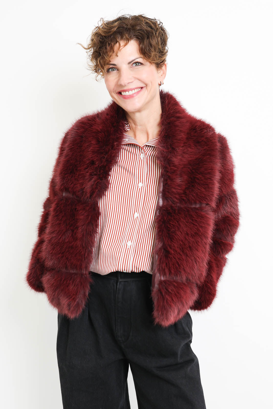 Apparis, Sai Sable coat in Merlot