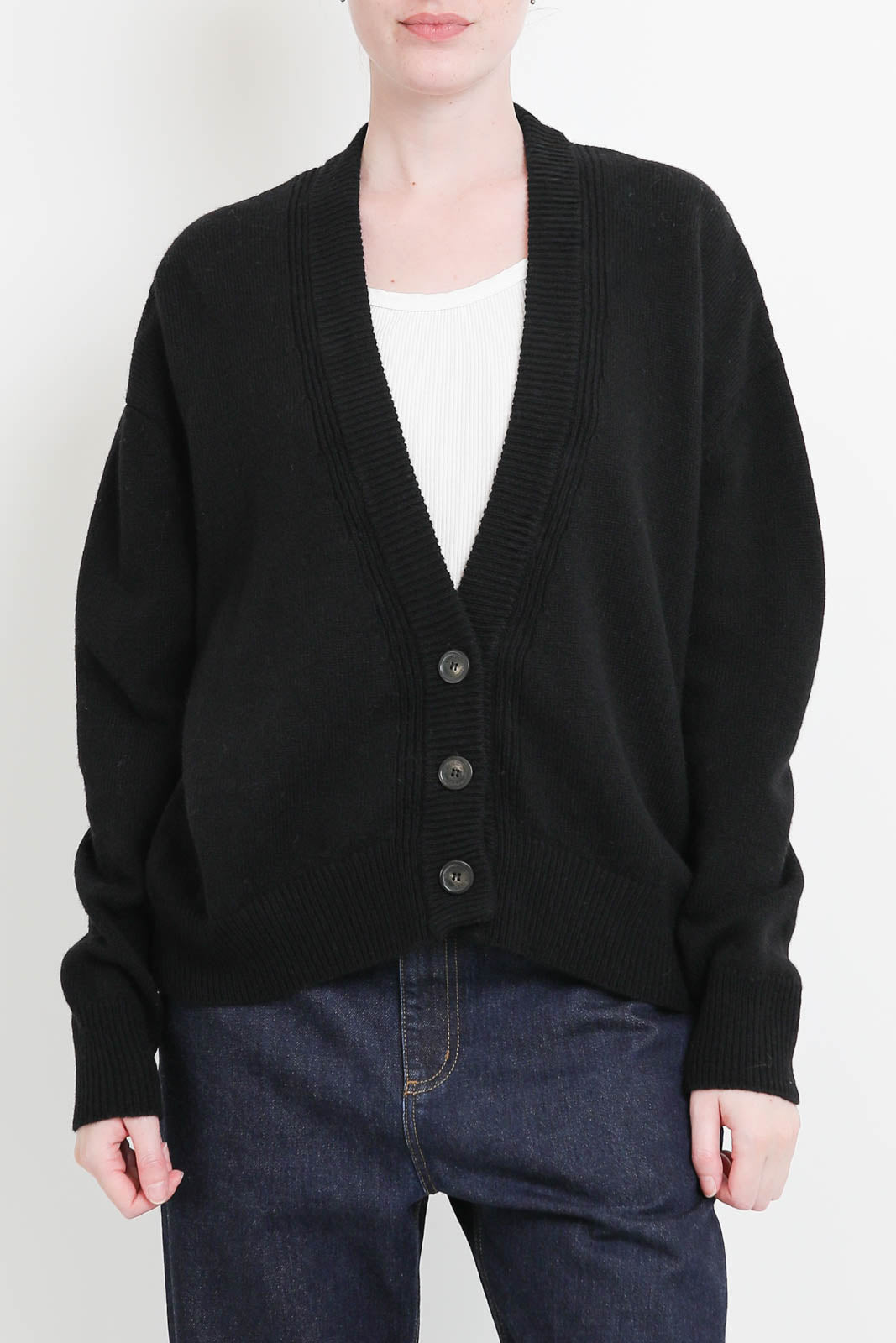 Atomo Factory, Smile Asimmetrico cardigan in black