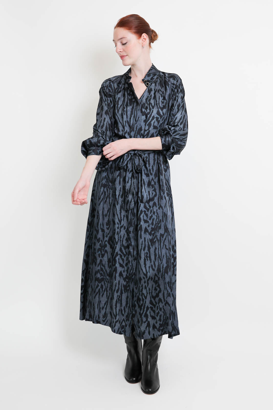 Forte-Forte, Moiree Satin dress in Stone