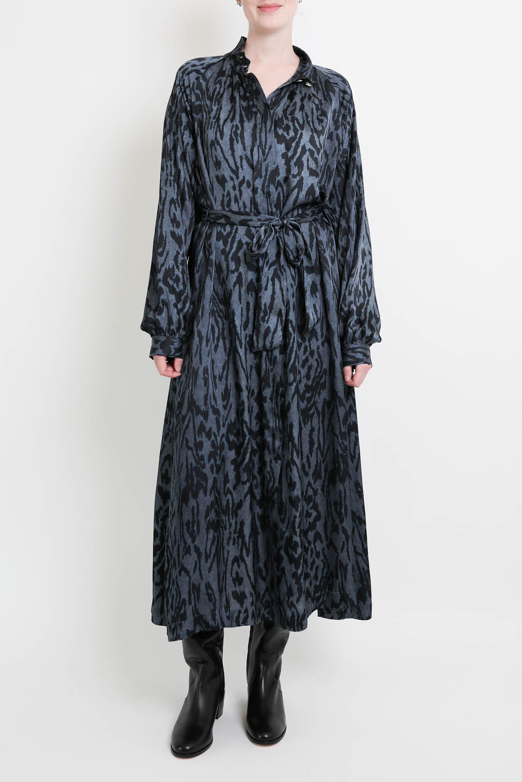 Forte-Forte, Moiree Satin dress in Stone