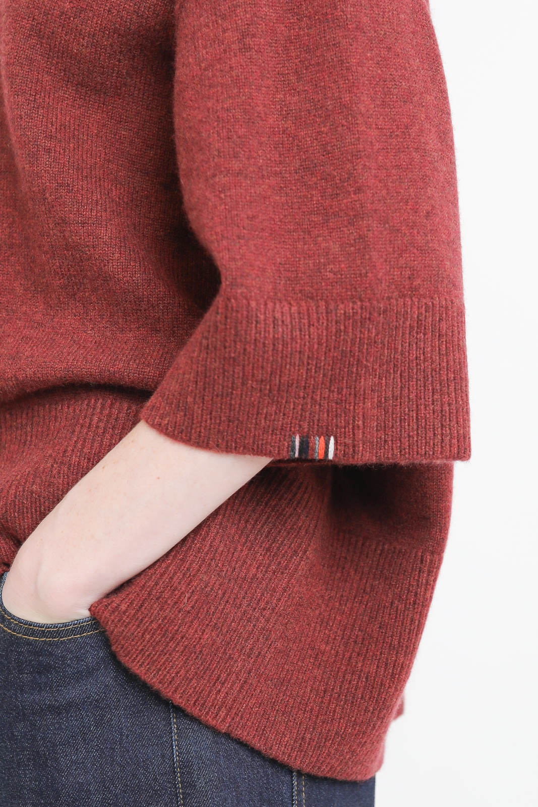 Extreme Cashmere, sweater with short sleeves Sassie in Maroon