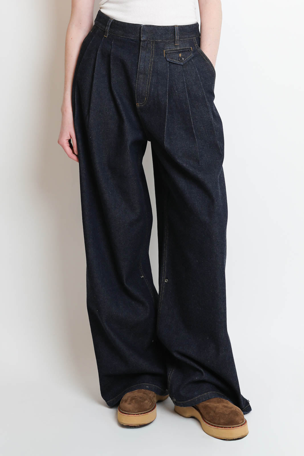 Tibi, Triple Pleat Jeans in Indigo
