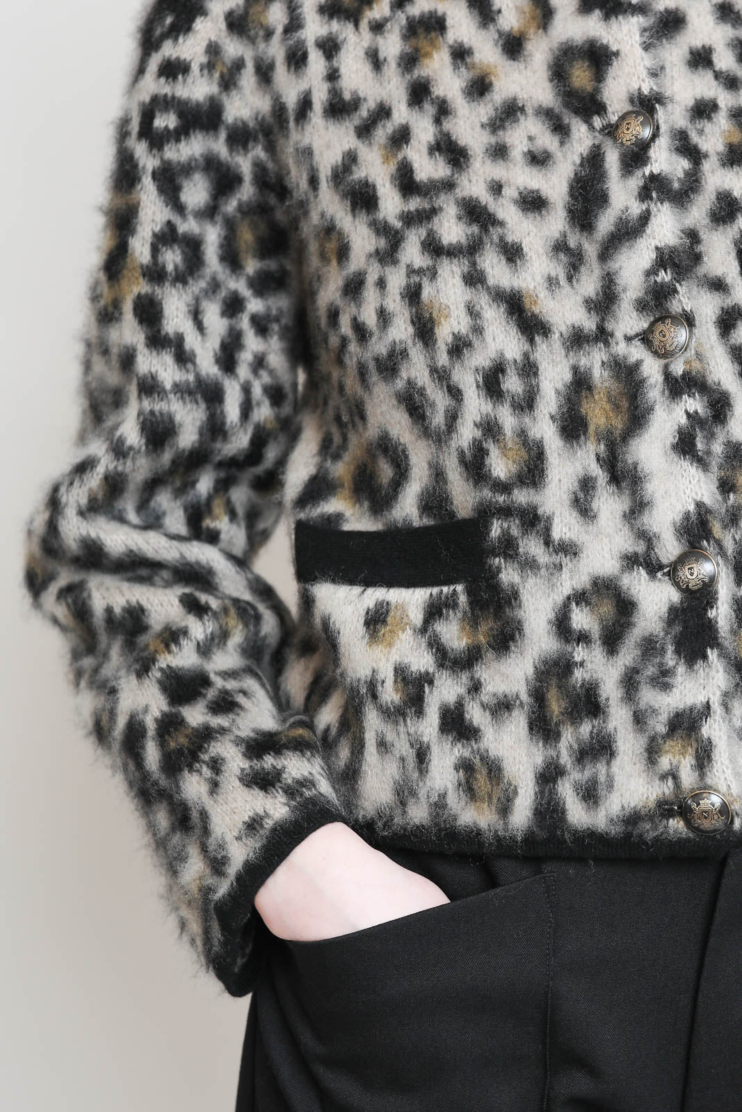 Nili Lotan, Beyton cardigan in jute leopard print
