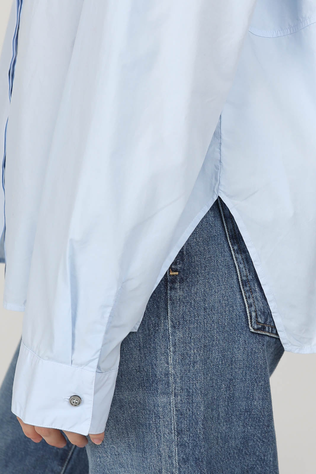 Cotton blouse in sky blue