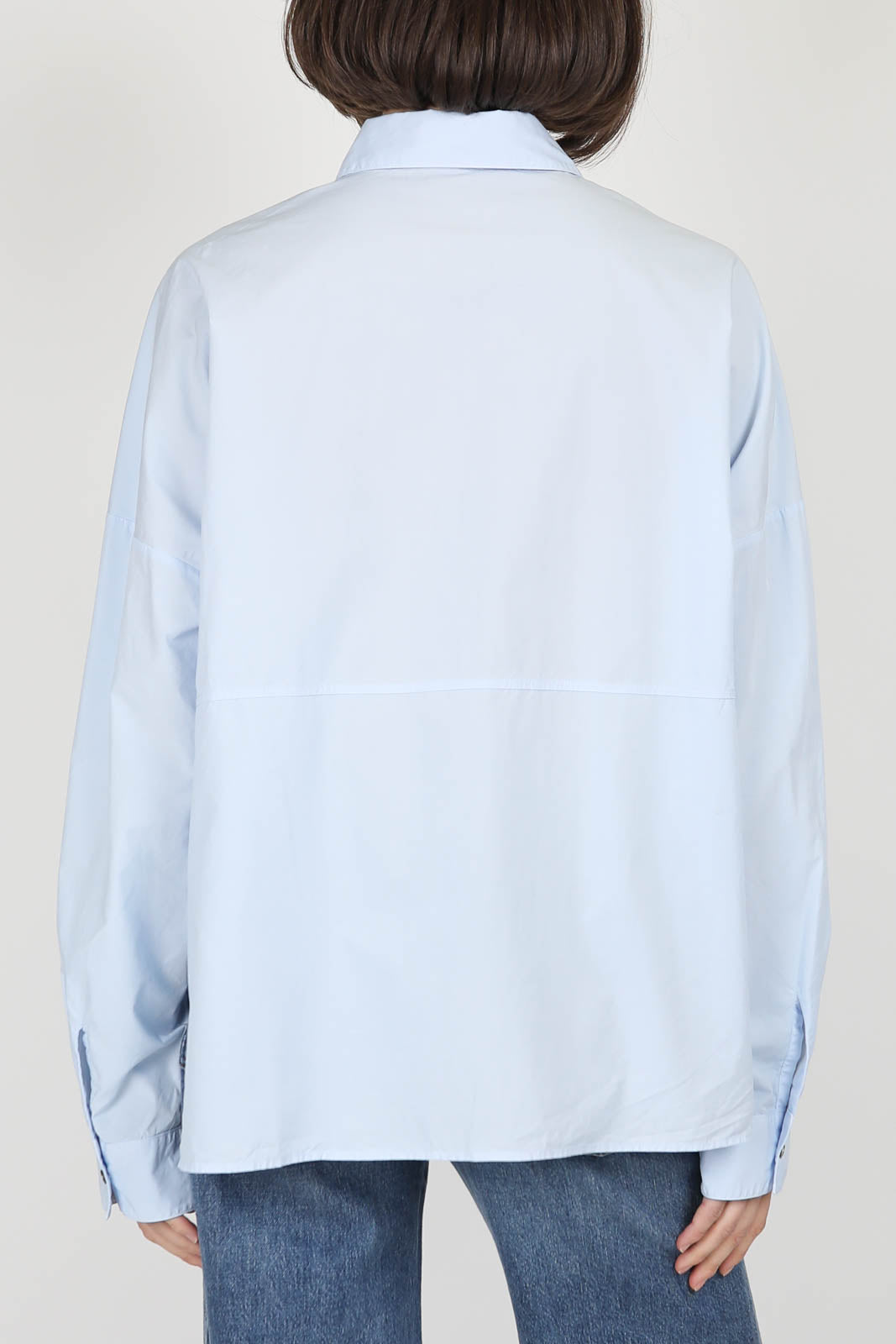 Cotton blouse in sky blue