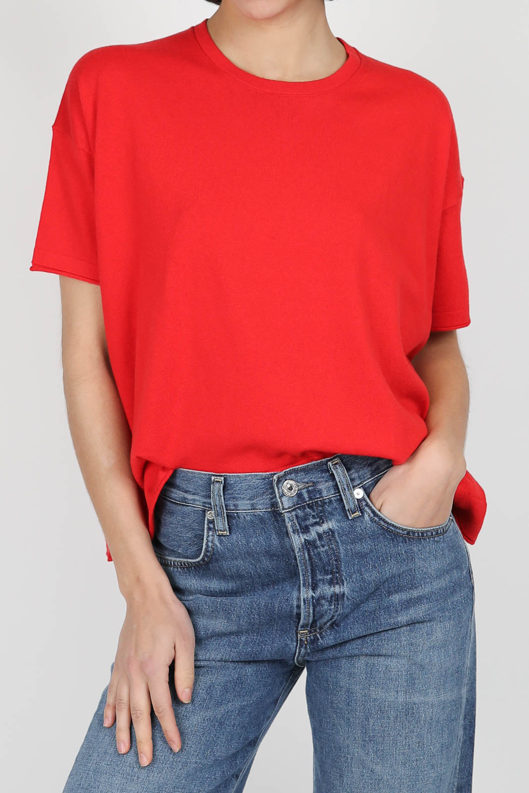 Cotton T-shirt in red