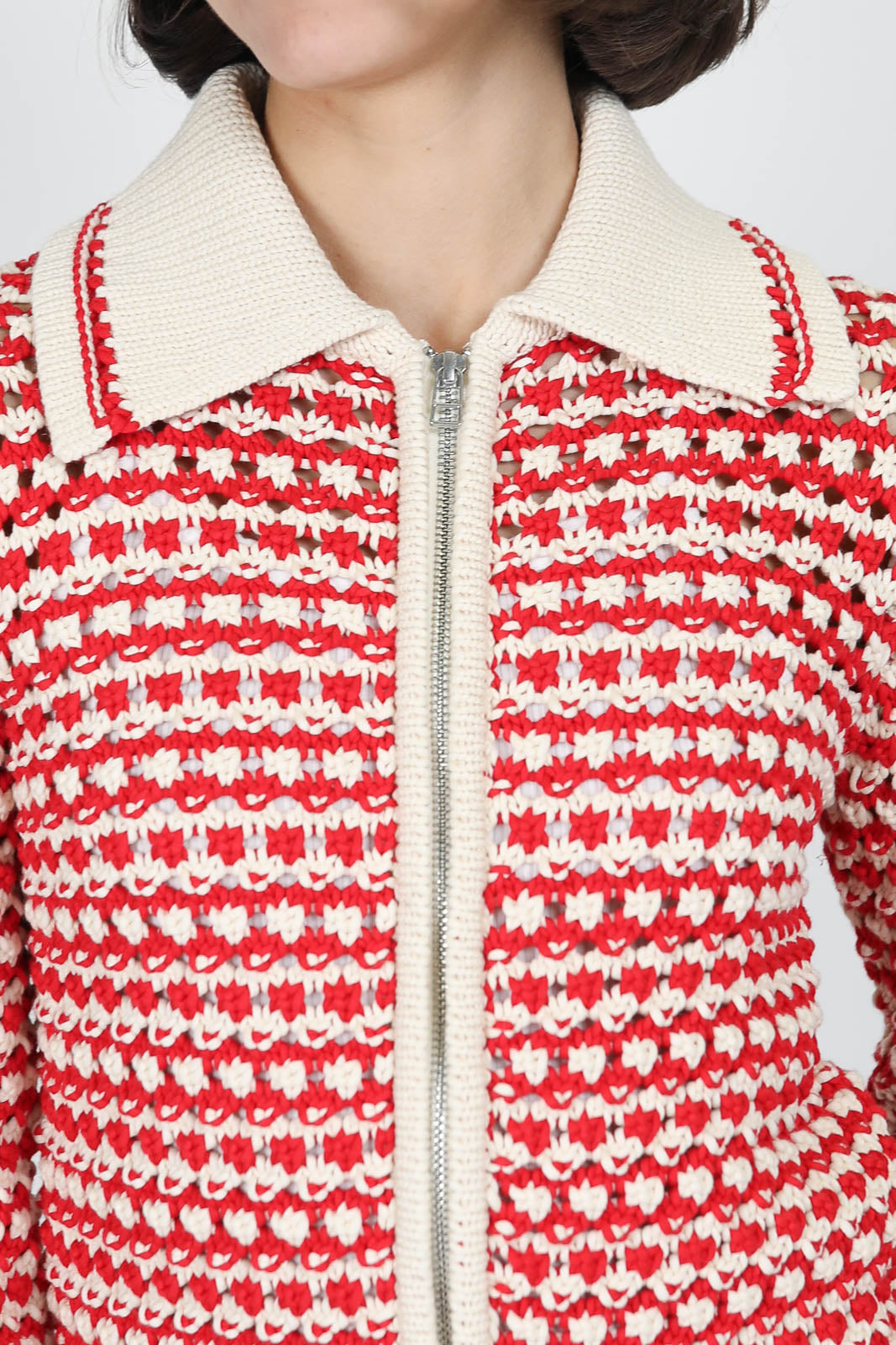 Kirby cardigan/jacket in cherry combo