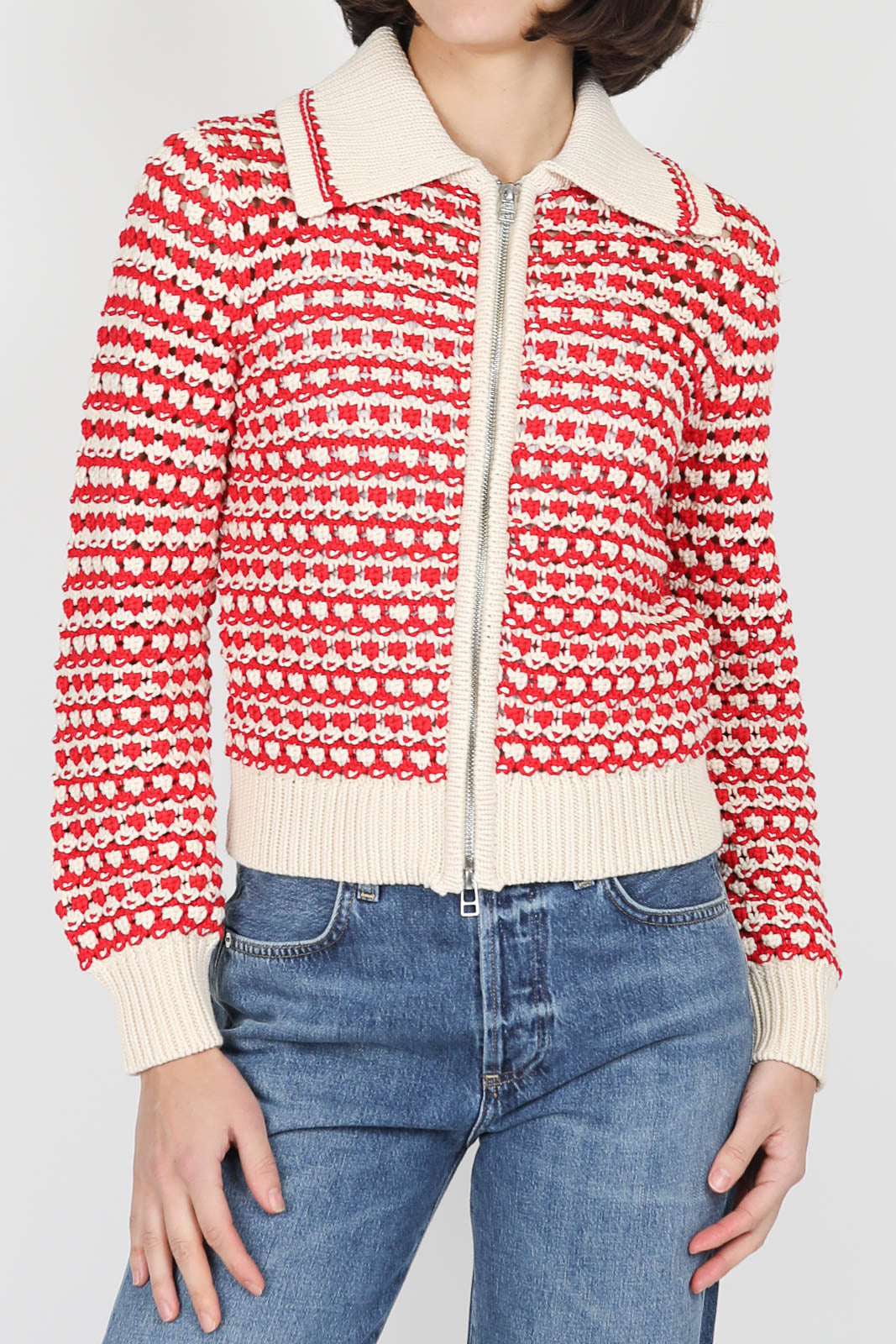 Kirby cardigan/jacket in cherry combo