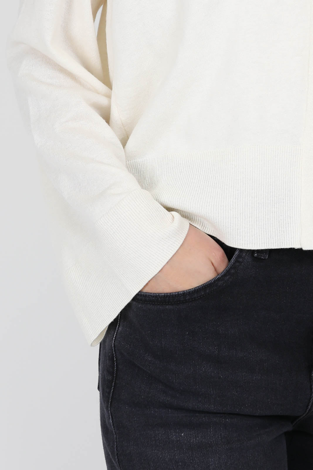 Cardigan with V-neck in white