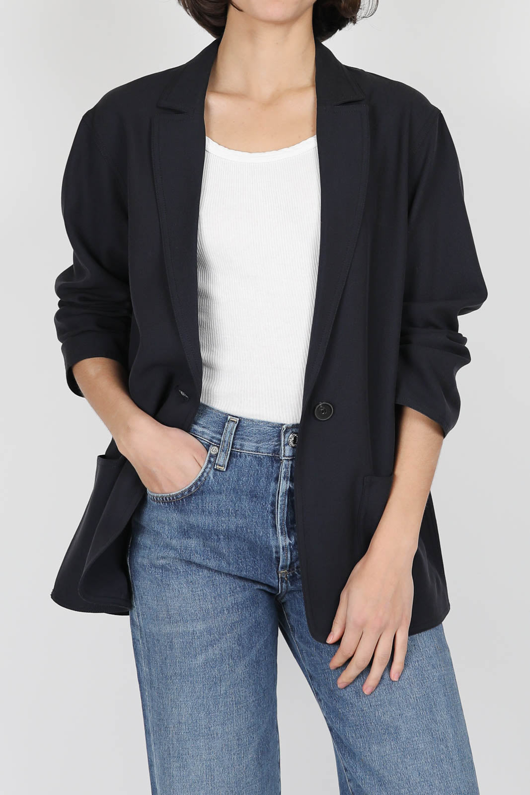 Lyocel blazer in Night Blue