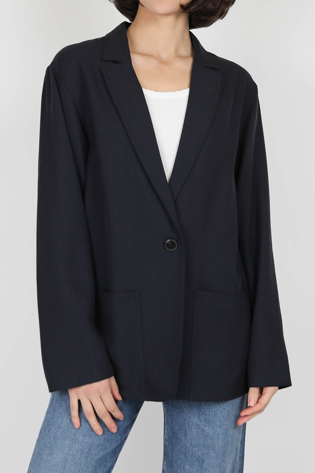 Lyocel blazer in Night Blue