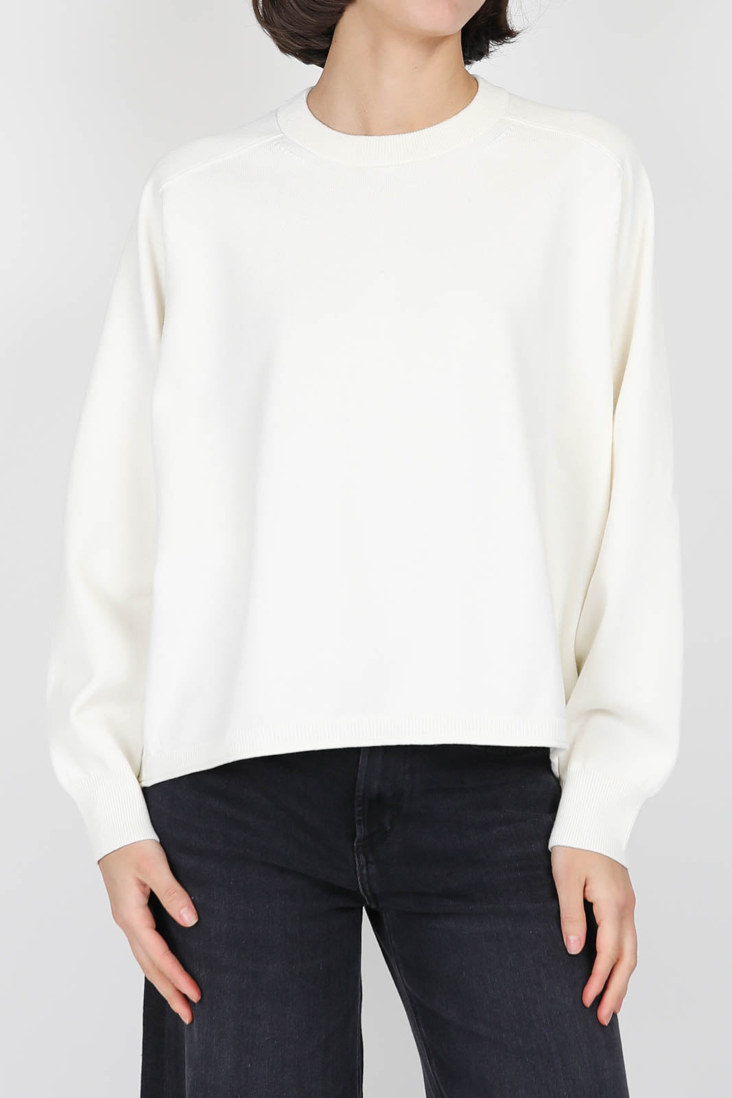 Cotton sweater in white