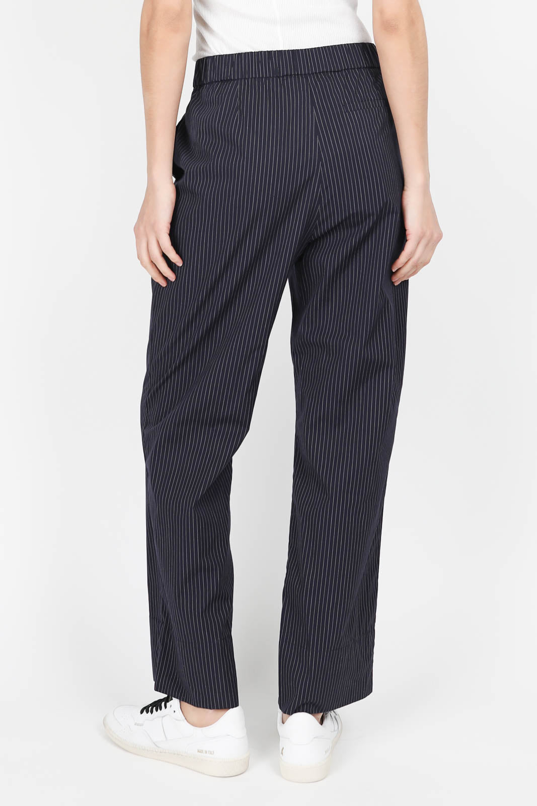 Sydney Pinstripe trousers in Midnight Blue