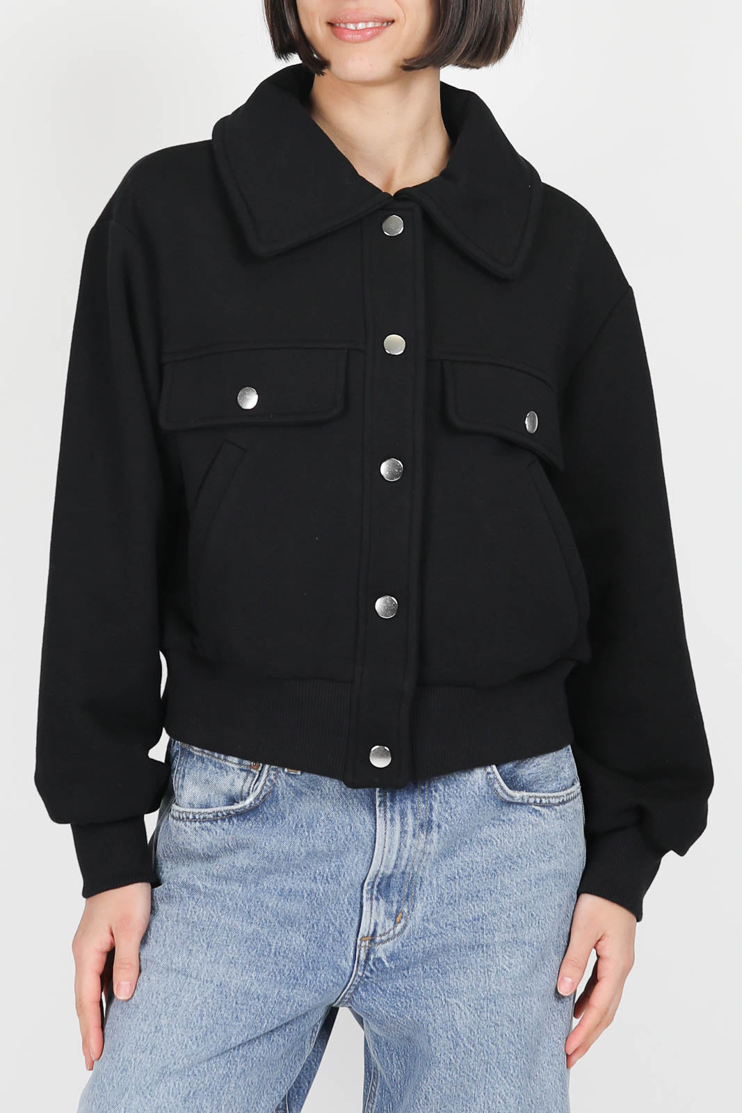 Bomber Short Jane jacket in black