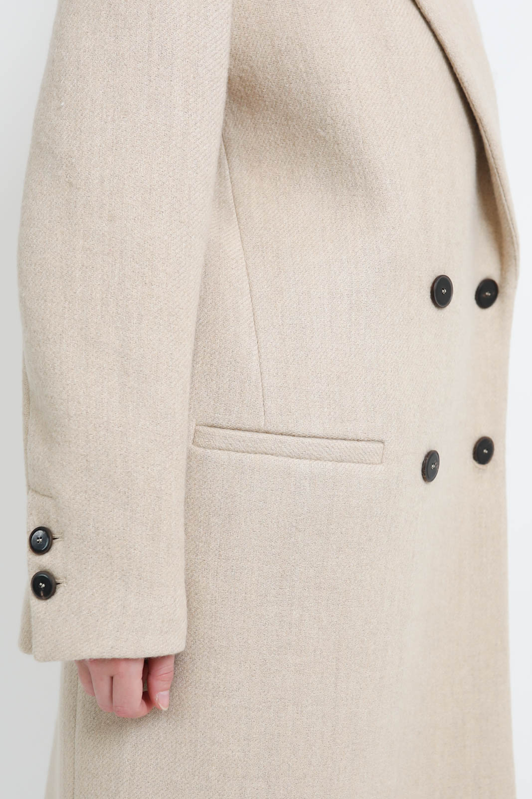 Pomandère, wool coat in vanilla