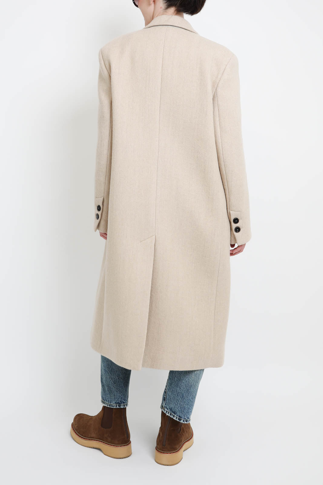 Pomandère, wool coat in vanilla