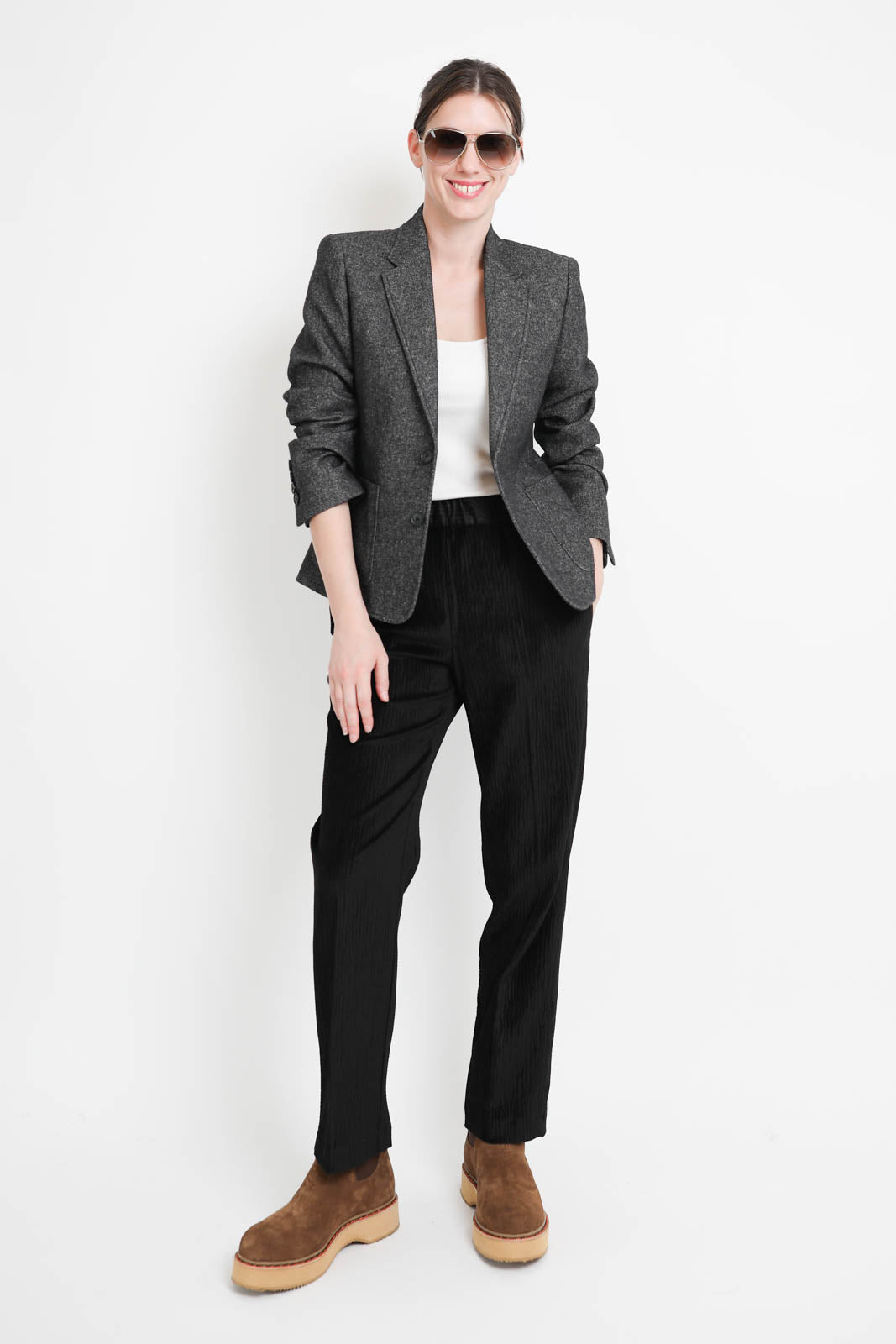 Nili Lotan, Blazer Holden in Graphite Donegal