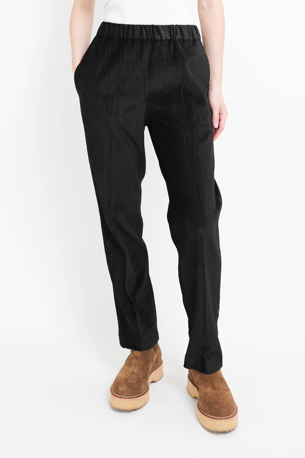 Pomandère, cotton pants in black