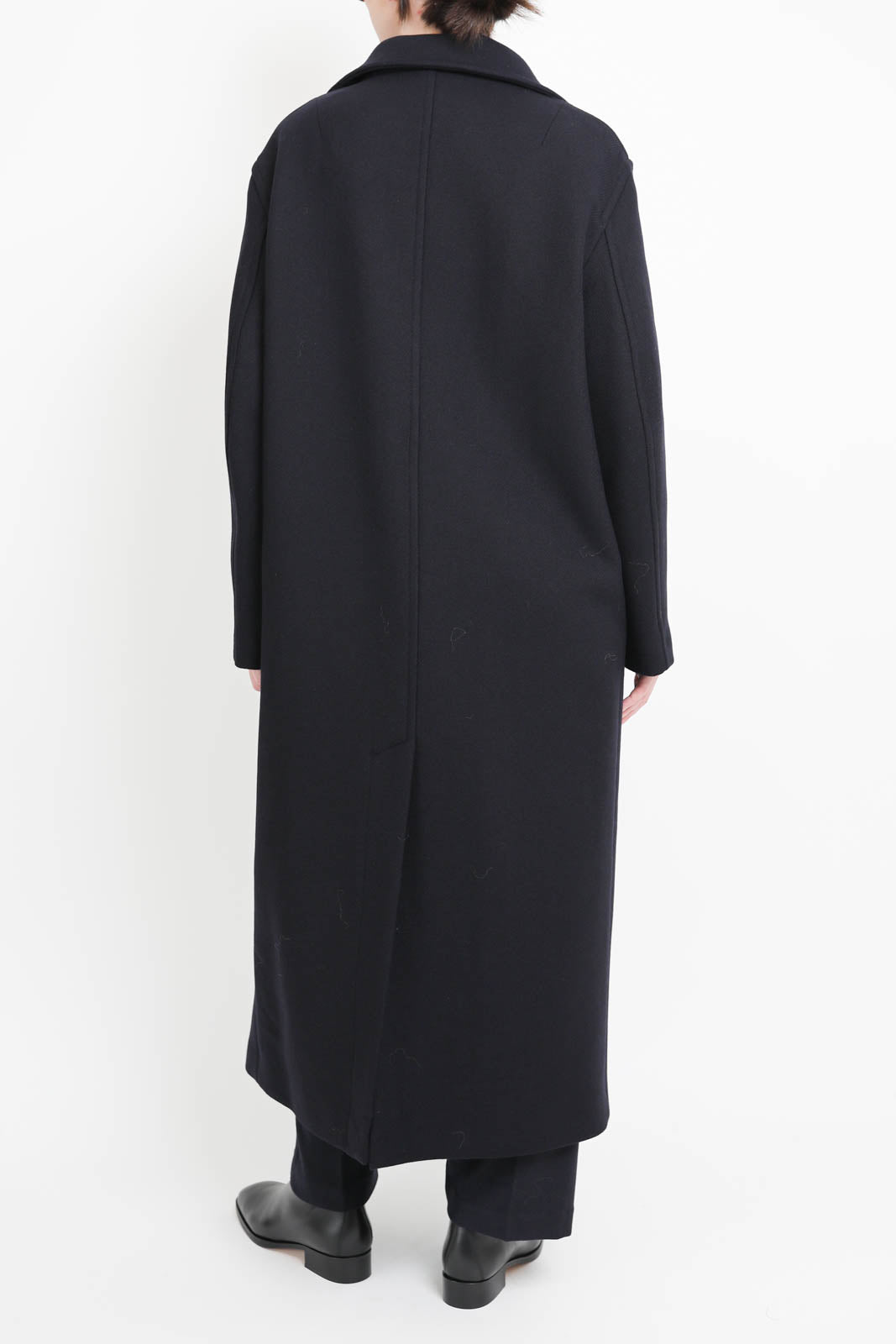 Pomandère, wool coat in navy