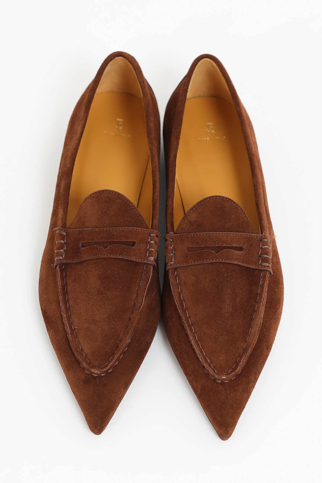 R13, Loafer Pointed Toe in Brown Suede