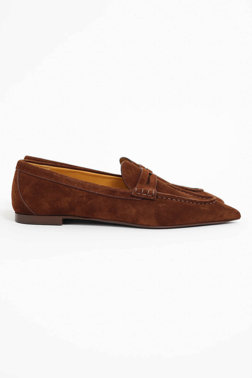 R13, Loafer Pointed Toe in Brown Suede