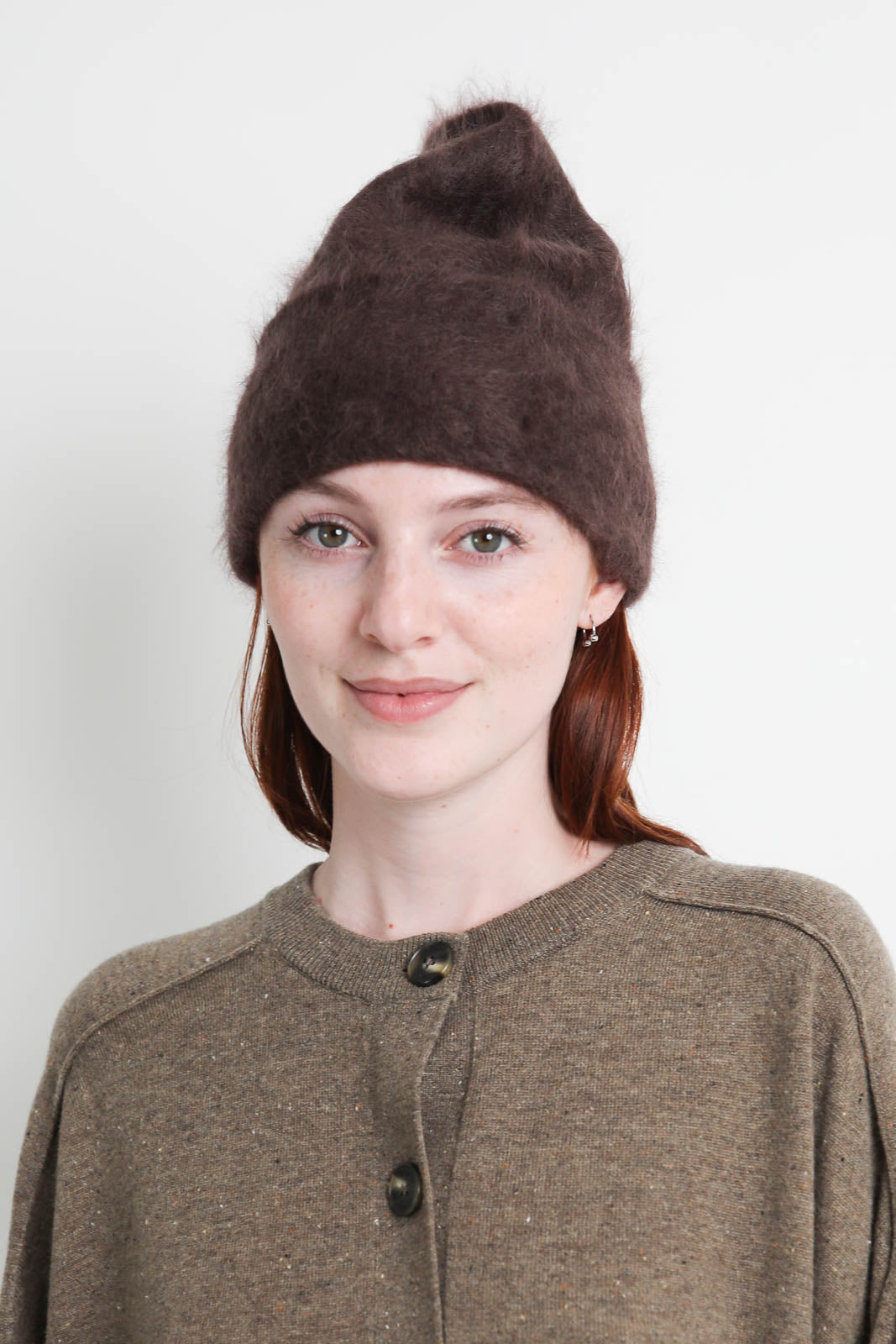 Soft Goat, Brushed Beanie in Mocha