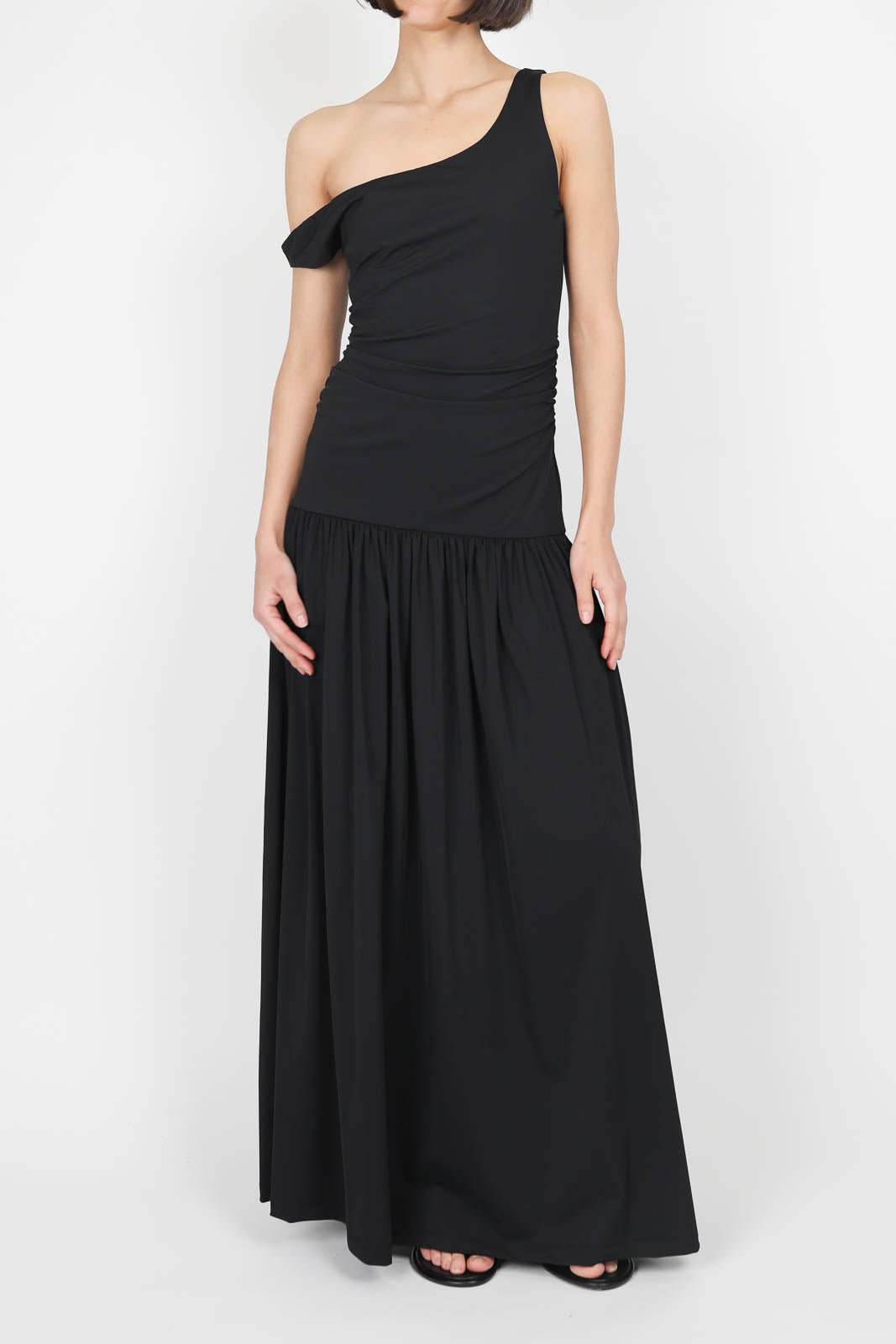 Off-shoulder dress in black